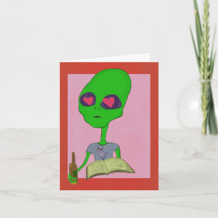 Cartes Pour Fêtes Annuelles Nerdy Alien dans Love Valentine's Day Card