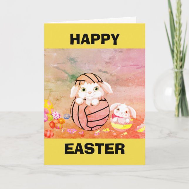Cartes Pour Fêtes Annuelles Net-ball Joyeuses Pâques orientées (Devant)