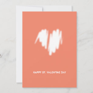 Cartes Pour Fêtes Annuelles Nettoyer Monochrome Moderne Coeur Blanc Code QR