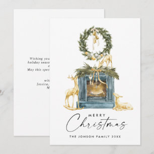 Cartes Pour Fêtes Annuelles Neutre Bohème Composition de Noël Salutation
