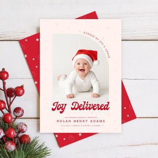 Cartes Pour Fêtes Annuelles New Baby First Christmas Photo Birth Announcement