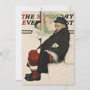 Cartes Pour Fêtes Annuelles New Père Noël Dans Le Train Norman Rockwell Le Sam