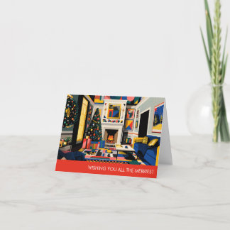Cartes Pour Fêtes Annuelles New Wave 1980s Pop Art Christmas Card