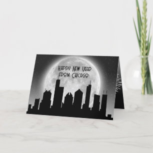Cartes Pour Fêtes Annuelles New Year de Chicago Skyline