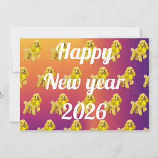Cartes Pour Fêtes Annuelles New year greeting with poodle 