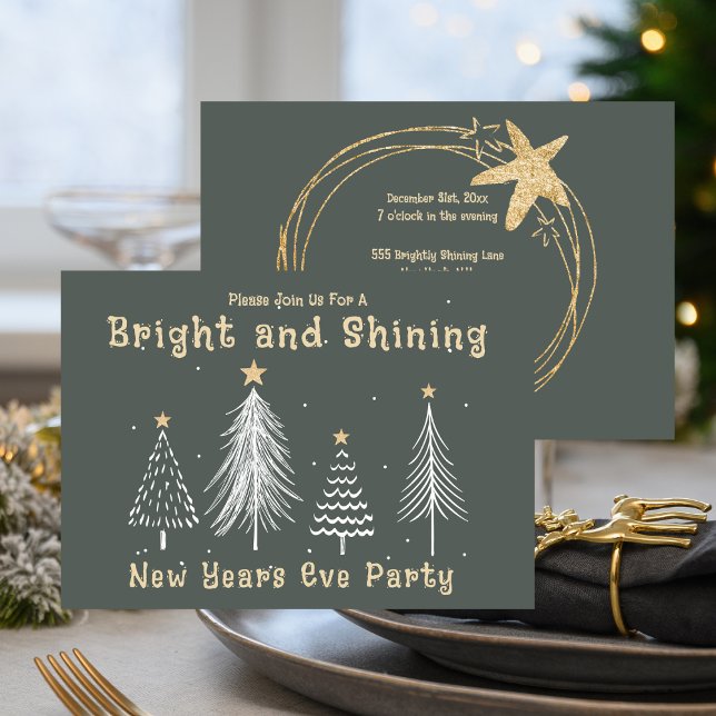 Cartes Pour Fêtes Annuelles New Years Eve Bright and Shining Holiday Party (New Years Eve Bright and Shining Holiday Party)