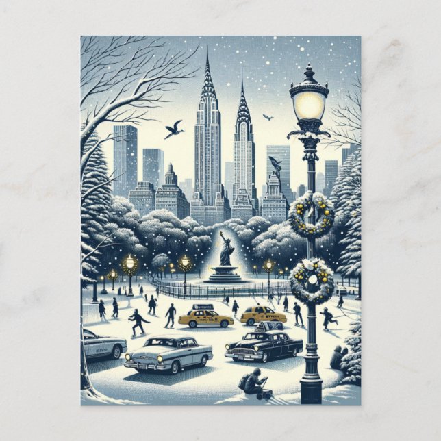 Cartes Pour Fêtes Annuelles New York Holiday Elegance - Noël personnalisable (Devant)