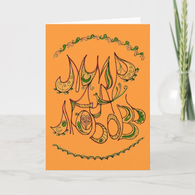 Cartes Pour Fêtes Annuelles Newds Folk Art Peace & Love Wish en russe (Devant)