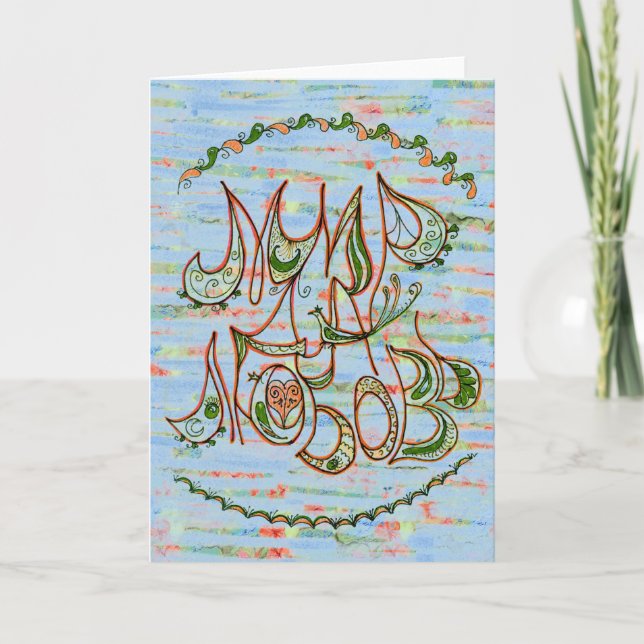 Cartes Pour Fêtes Annuelles Newds Folk Art Peace & Love Wish en russe (Devant)