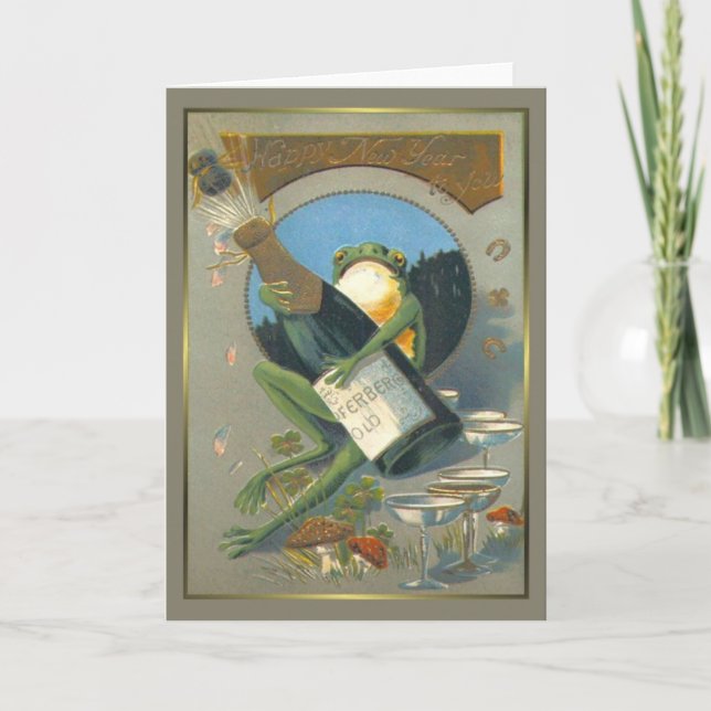 Cartes Pour Fêtes Annuelles NewYear vintage (Devant)