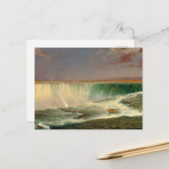 Cartes Pour Fêtes Annuelles Niagara par Frederic Edwin Church (Devant/Arrière en situation)