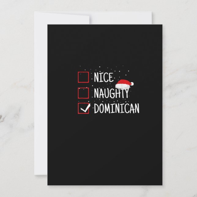 Cartes Pour Fêtes Annuelles Nice Naughty Dominican Christmas List  (Devant)