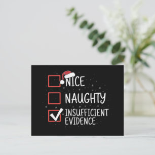Cartes Pour Fêtes Annuelles Nice Naughty Insuffisant Preuve Noël Drôle