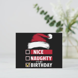Cartes Pour Fêtes Annuelles Nice Naughty It's My Birthday Christmas List Père 