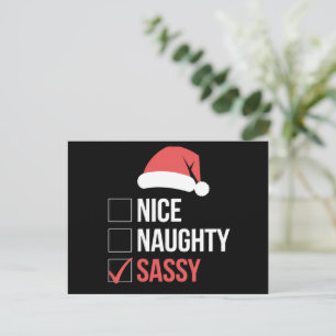 Cartes Pour Fêtes Annuelles Nice Naughty Sassy Liste de Noël