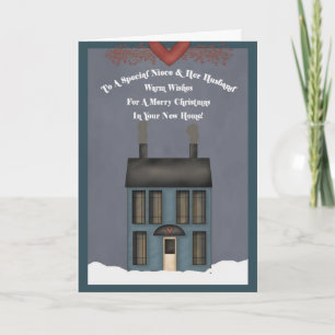Cartes Pour Fêtes Annuelles Niece & Son Mari, 1er Noël à New Home
