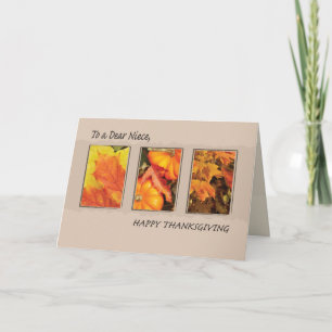 Cartes Pour Fêtes Annuelles Niece Thanksgiving Trois Feuilles