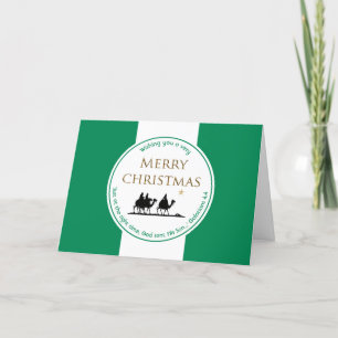 Cartes Pour Fêtes Annuelles NIGERIA DRAPEAU Trois Sages Écritures Noël