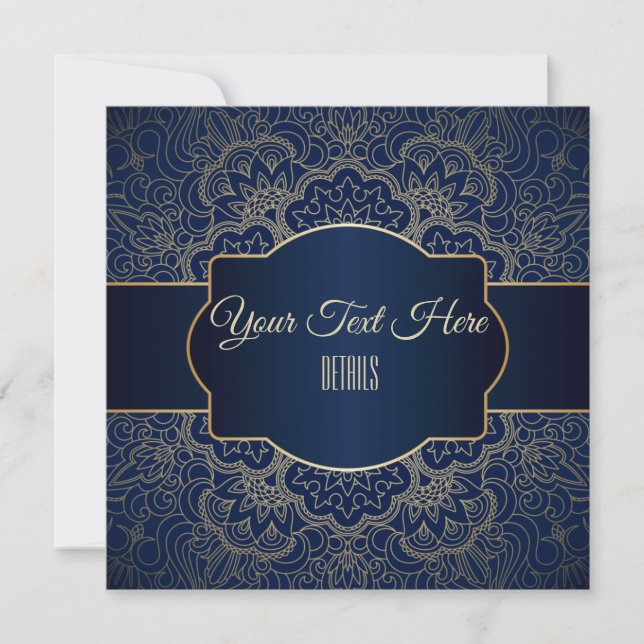 Cartes Pour Fêtes Annuelles N'Importe Quel Événement Elegant Gold Mandala (Devant)