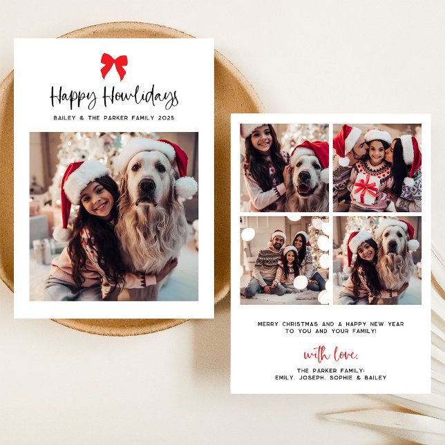 Cartes Pour Fêtes Annuelles N'importe quel fond de couleur | Happy Howlidays a (Créateur téléchargé)