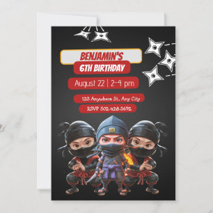 Cartes Pour Fêtes Annuelles Ninja Anniversaire Bash : Fun & Stealth Party Invi