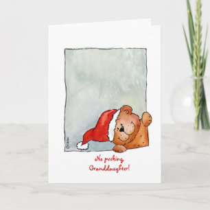 Cartes Pour Fêtes Annuelles No Peeking Grandgirl - Aquarelle de Noël