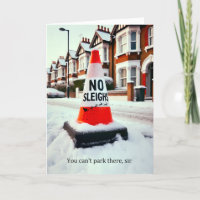 No Sleigh Zone Christmas Greeting Card 2024