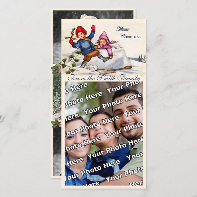 Cartes Pour Fêtes Annuelles Noël (Devant / Derrière)