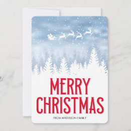 Cartes Pour Fêtes Annuelles Noël 1 photo Aquarelle moderne Noël