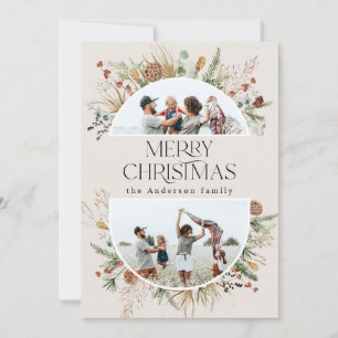 Cartes Pour Fêtes Annuelles Noël 2 arche photo aquarelle aquarelle botanique f