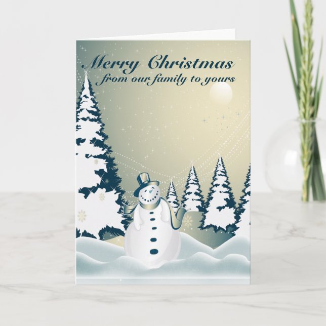 Cartes Pour Fêtes Annuelles Noël 2 de bonhomme de neige d'hiver Joyeux (Devant)