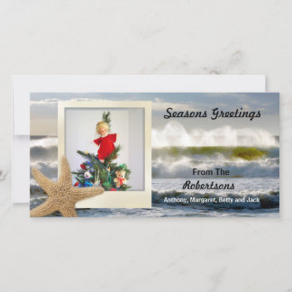 Cartes Pour Fêtes Annuelles Noël 2 de plage d'étoiles de mer