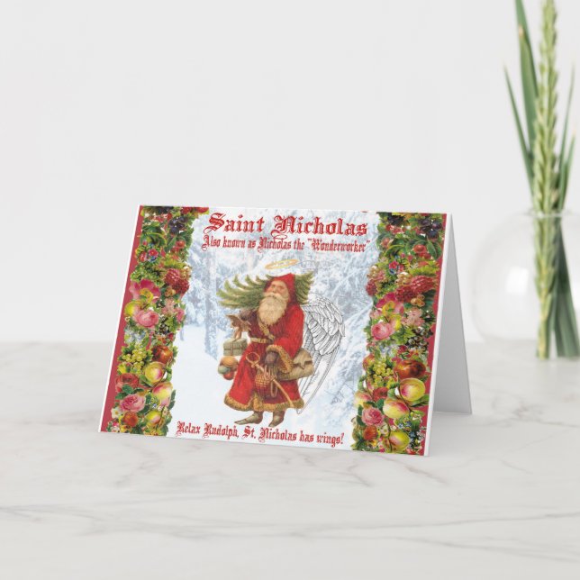 Cartes Pour Fêtes Annuelles Noël 4 Saint Nicolas le travailleur (Devant)