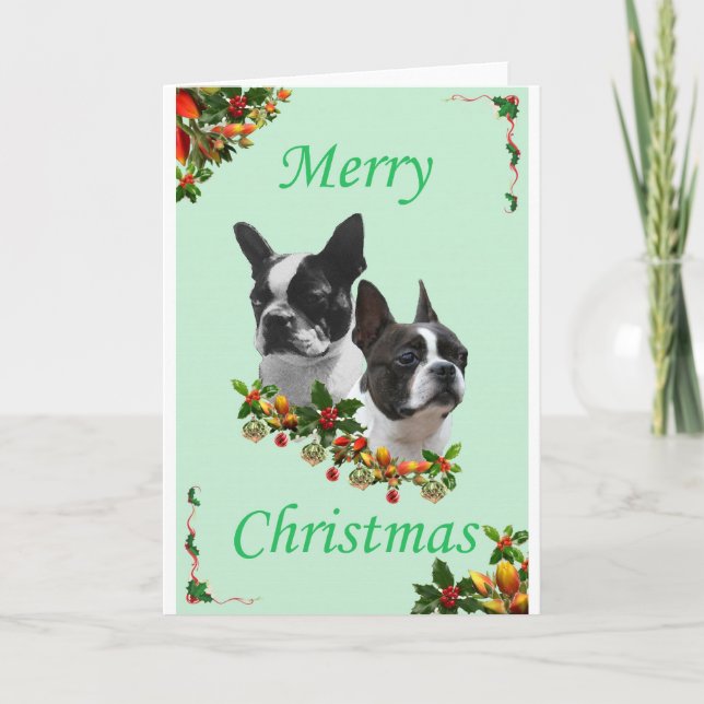 Cartes Pour Fêtes Annuelles Noël à Boston (Devant)