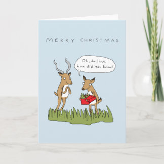 Cartes Pour Fêtes Annuelles Noël à Bush | Funny Safari Card