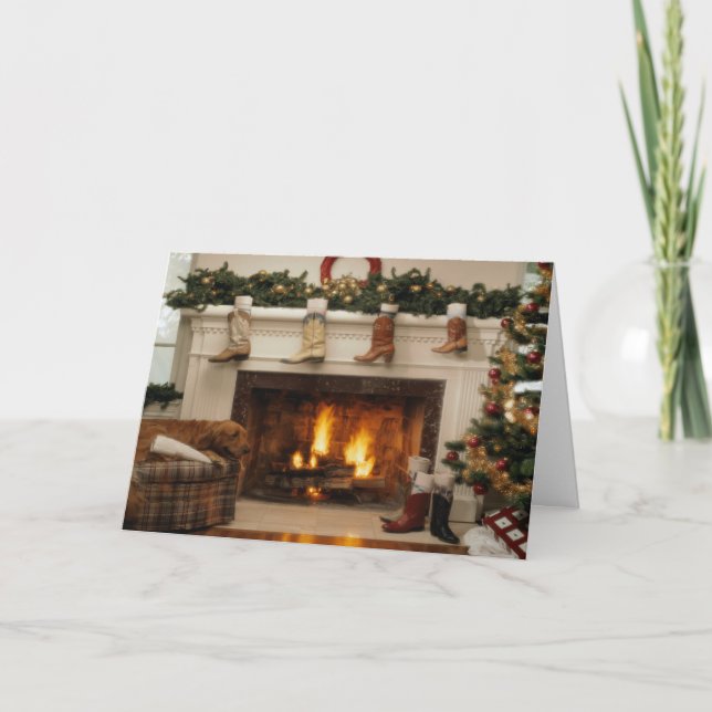 Cartes Pour Fêtes Annuelles Noël à Cowboy (Devant)