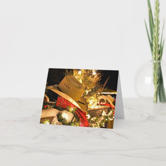 Cartes Pour Fêtes Annuelles Noël à Cowboy (Devant)