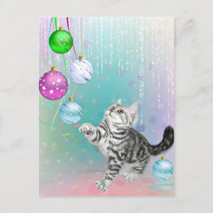 Cartes Pour Fêtes Annuelles Noël à Kitten