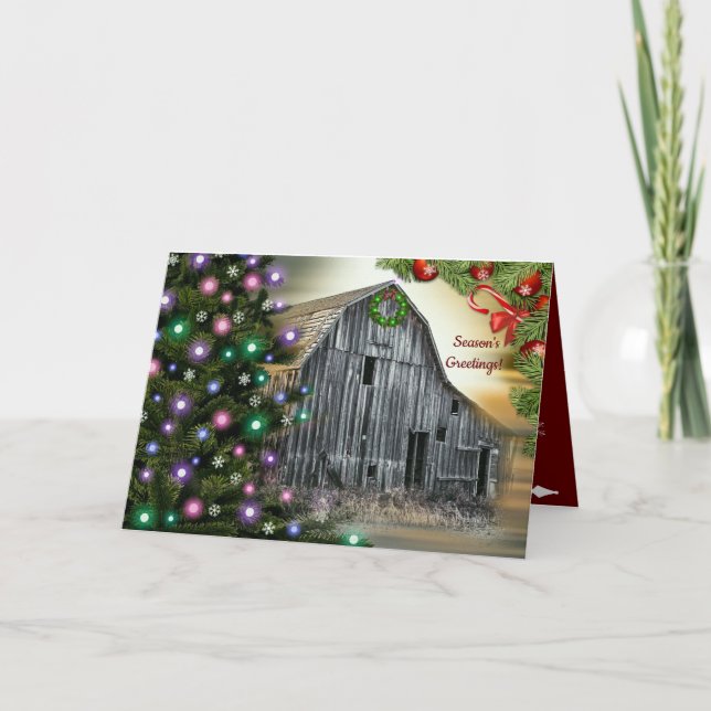 Cartes Pour Fêtes Annuelles Noël à la grange (Devant)