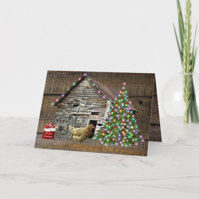 Cartes Pour Fêtes Annuelles Noël À La Poulet Coop (Devant)