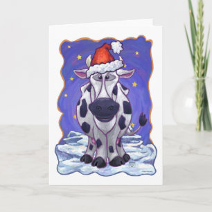 Cartes Pour Fêtes Annuelles Noël à la vache