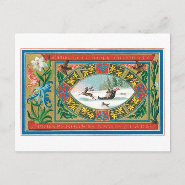 Cartes Pour Fêtes Annuelles Noël à l'ancienne (Devant)