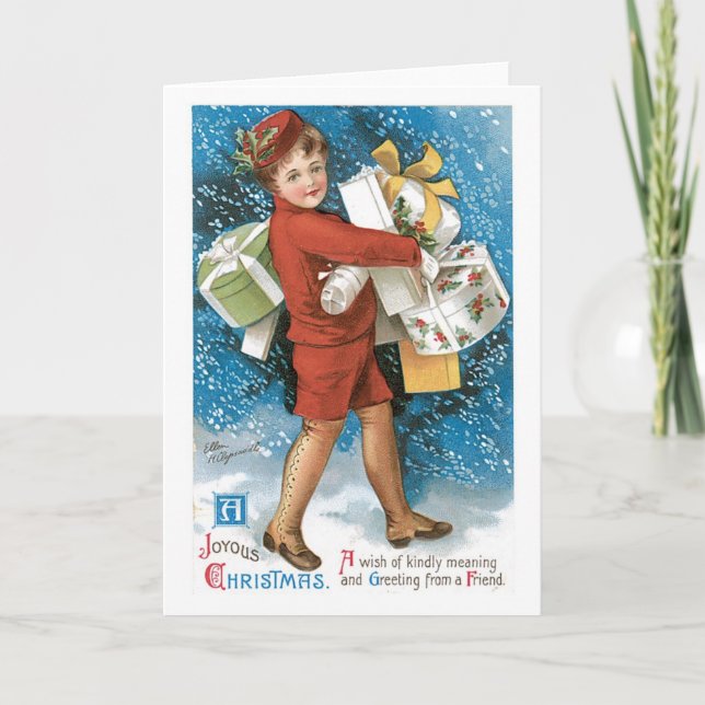 Cartes Pour Fêtes Annuelles Noël à l'ancienne, Dame (Devant)