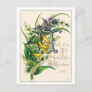 Cartes Pour Fêtes Annuelles Noël à l'ancienne, Fleur
