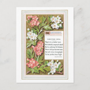 Cartes Pour Fêtes Annuelles Noël à l'ancienne, Fleur