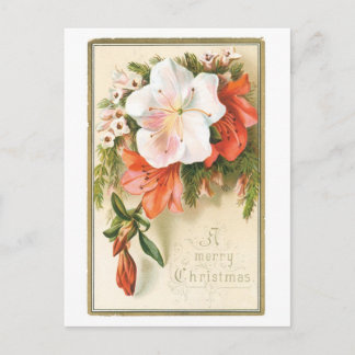 Cartes Pour Fêtes Annuelles Noël à l'ancienne, Fleur