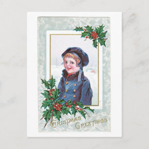 Cartes Pour Fêtes Annuelles Noël à l'ancienne, garçon