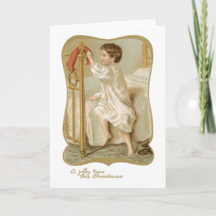 Cartes Pour Fêtes Annuelles Noël à l'ancienne, garçon