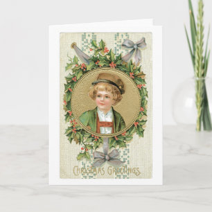 Cartes Pour Fêtes Annuelles Noël à l'ancienne, garçon