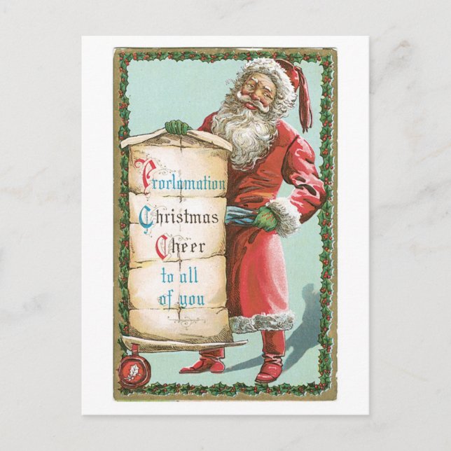 Cartes Pour Fêtes Annuelles Noël à l'ancienne, Père Noël (Devant)